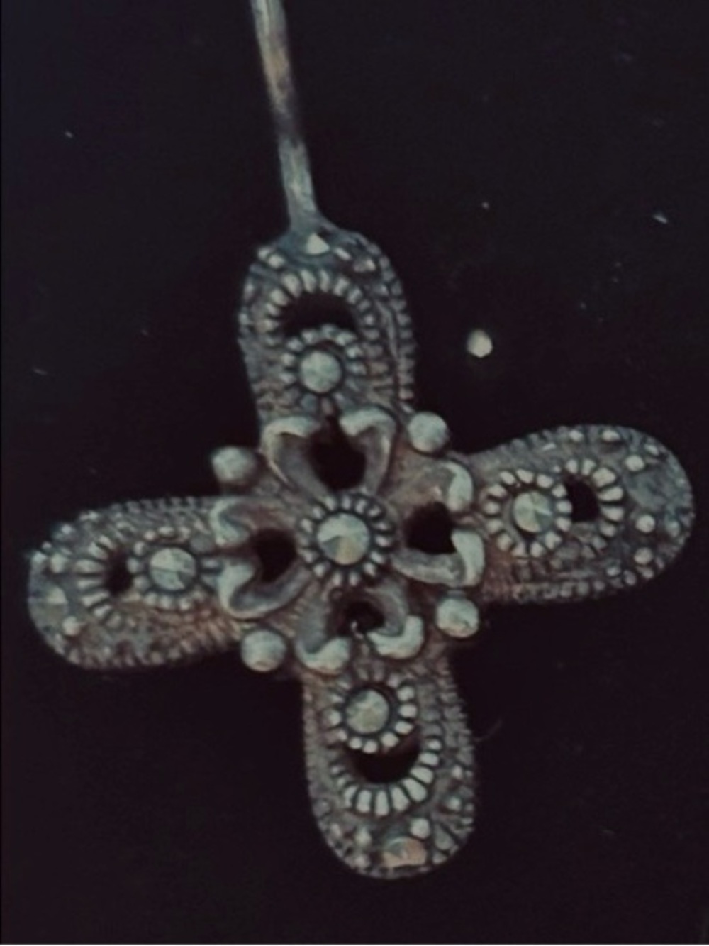 Cross Earrings of Lovely Marcasite & Sterling Silver